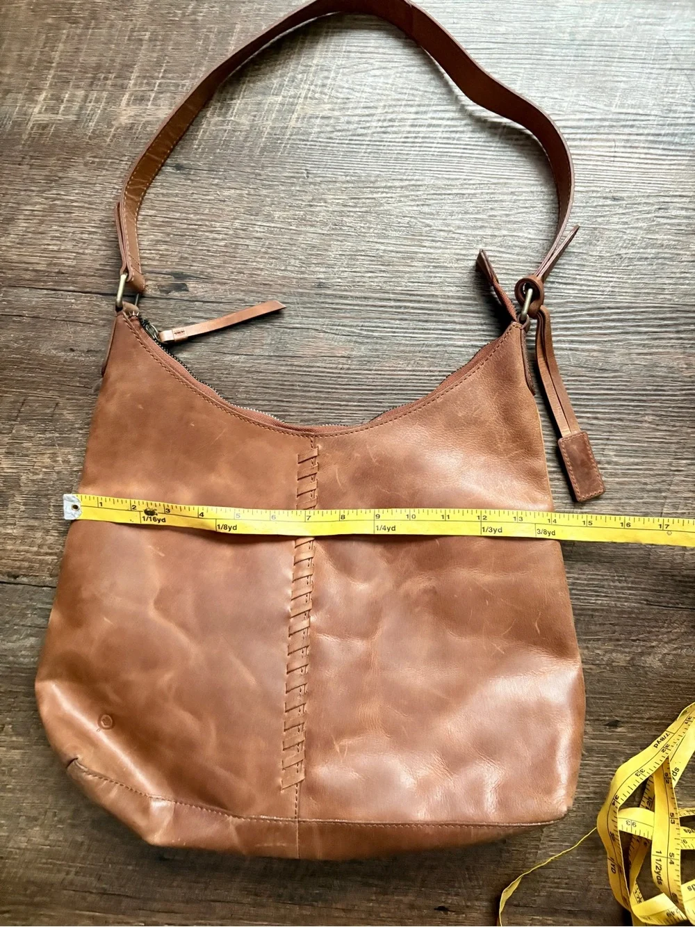 Born whipstitch faux leather hobo bag distressed shoulder purse whipstitch boho